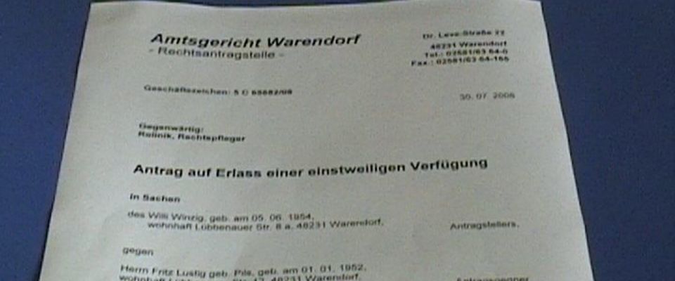 Fenstertitel Einstweilige Verfugung