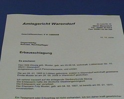 Muster: Erbausschlagungserklärung Muster: Erbausschlagungserklärung